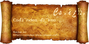 Csöndes Ákos névjegykártya